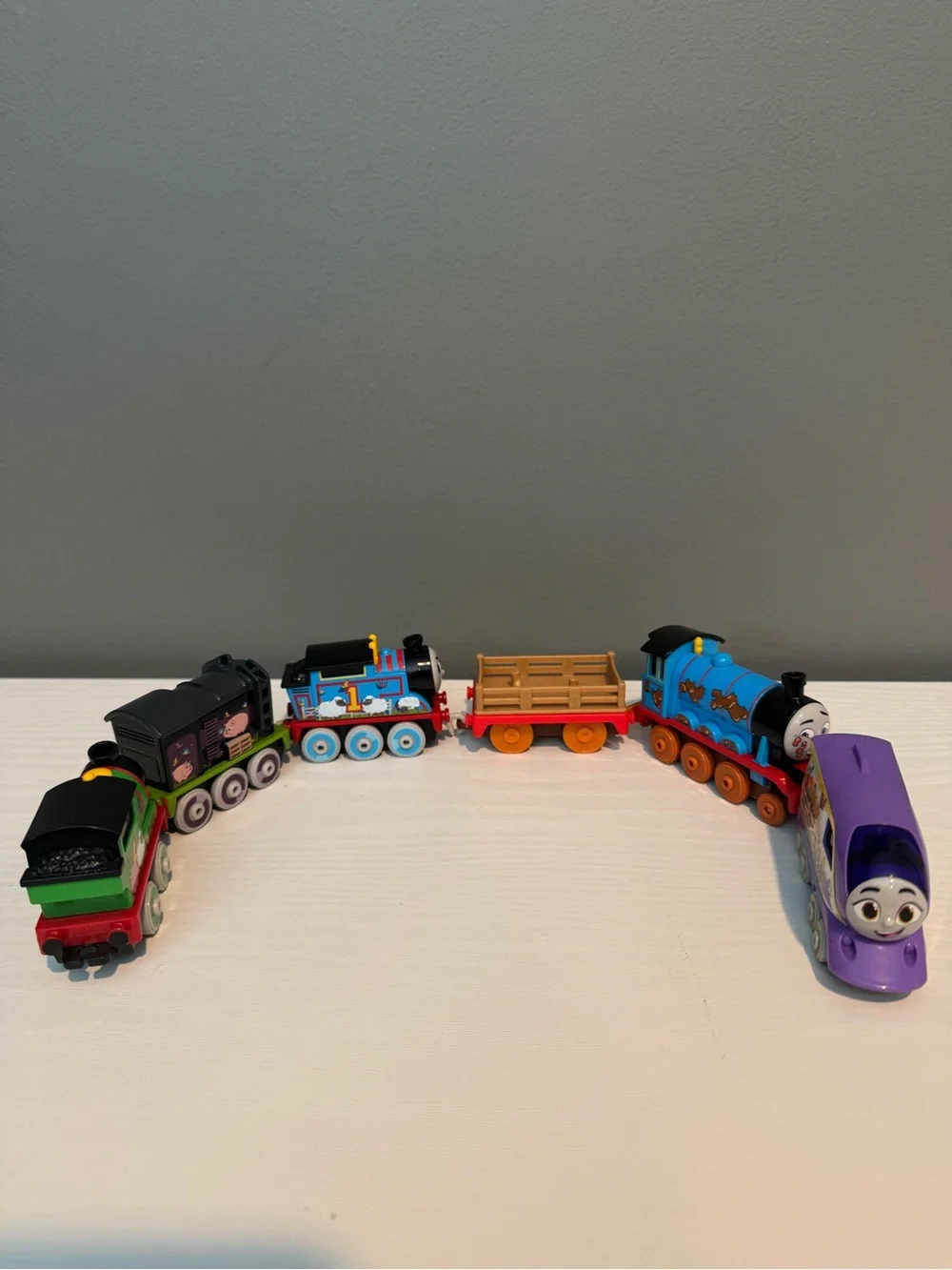 Thomas & Friends Small Character Train Lot - Blue Green Black Red Purple
